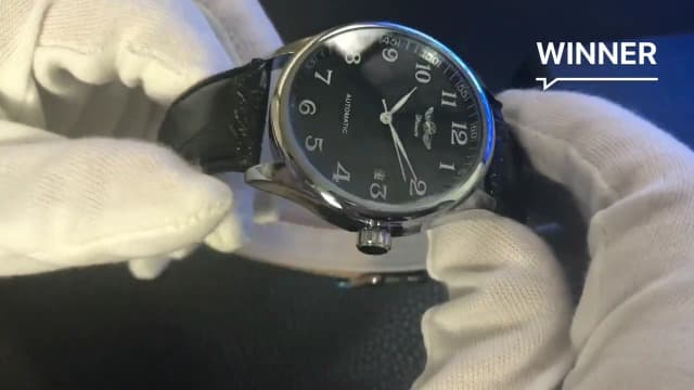 MASTOP Men's Classic Automatic Mechanical Day Calendar Luxury Leather Band Watch