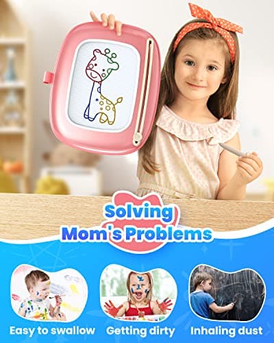 Seimome Magnetic Drawing Board, Toddler Girl Toys for 1-3 Year Old, Doodle Board Learning and Educational Kids Toys- Pink B0BZ4H7T9N