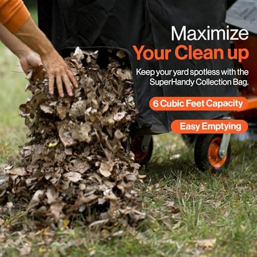 SuperHandy Leaf Vacuum & Wood Chipper – 7HP 209cc Gas Engine, 10:1 Mulch Ratio, 6-Bushel Collection Bag, 13.4" Impeller, Walk-Behind Vacuum Mulcher with Castor Wheels for Lawn & Yard Cleanup