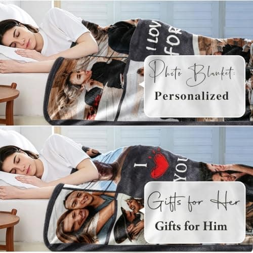 Ships Next Day, Custom Photo Blanket I Love You Girlfriend Boyfriend Gifts, Personalized Blankets Couples Gifts Christmas Blankets Women Gifts