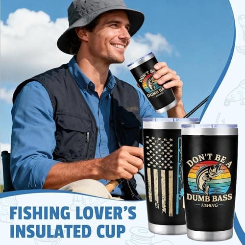 Gifts for Fishermen Fishing Lovers Gifts for Men Cool Fisherman Stuff for Mens Unique Fishing Accessories for Men with Keychain Mug Hat Socks B0FWJFQ3HG