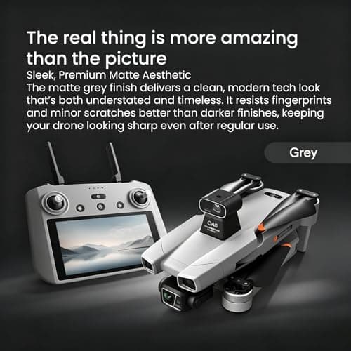 AE86ProMax+Drones with Camera for Adults 4K Video,Touch Screen Tablet Remote and 3-Axis Mechanical Gimbal, 5G Digital Transmission, 360° Laser Obstacle Avoidance, GPS Auto Return,Three 8000mAh 45 Mins Long Endurance, 500g Payload, Smart Follow Waypoint Flight Foldable Quadcopter, Up to 5 Miles Range (Grey) 3 Batteries + 64GB TF Card Bundle)