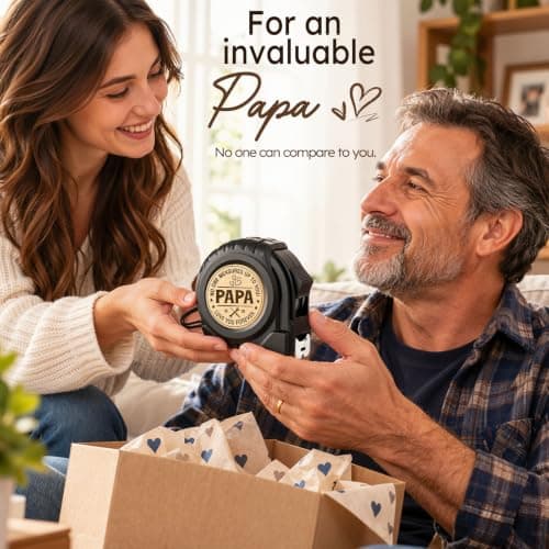 TUZELIYA Papa Birthday Gifts from Daughter Son, 16.5ft 5M Tape Measure Gifts for Him Men, No One Measures Up to You Papa, Daddy Presents, Dad Gifts for Christmas Fathers Day Thanksgiving B0HCZ5MCR9