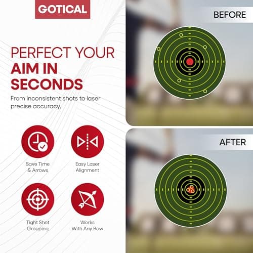 GOTICAL Arrow Laser Sight Tactical Archery Bore Sight Red Dot Laser for Compound Bow Crossbow Boresighter Sight Tool for Target