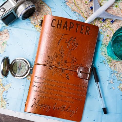 50th Birthday Decorations for Women, 50 Year Old Birthday Gifts Refillable Notebook, Turning 50 Fifty 1976 Bday Presents 50th Birthday Gifts for Hers, Chapter 50 Journal for Women B0FSKNHGKG