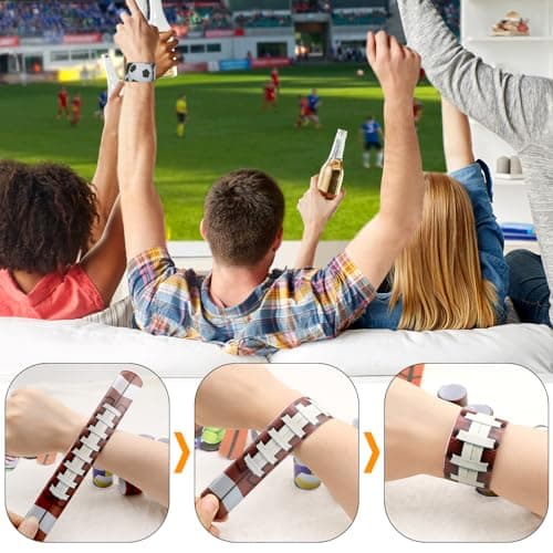 Sports Slap Bracelets Set 48 Counts Sports Party Favors Football Basketball Soccer Baseball Volleyball Tennis Accessories Party Favors Bracelets Wristbands Football Party Supplies Classroom Prize