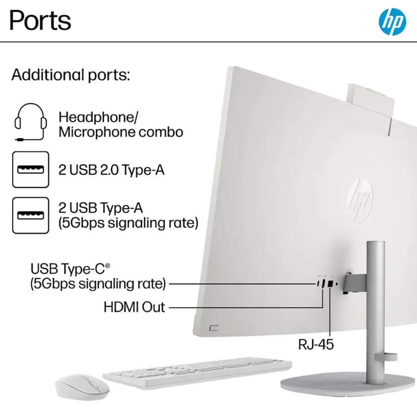 HP 27" All-in-One Touchscreen Desktop PC 2025 New, Intel Ultra 7 255U (Up to 5.2GHz), Intel AI Boost, 27 inch FHD Touchscreen Anti-Glare Display, 32 GB DDR5 5600MT/s, 1 TB Gen4 SSD, Windows 11 Pro