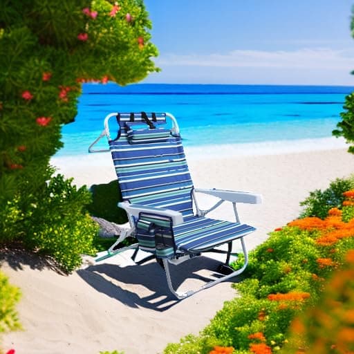 Yestomo Beach Chairs for Adults Heavy Duty, Compact Portable Lay Flat Folding Chair with Backpack Straps and Large Cooler Pouch, Support to 350LBS (Stripes_Blue&Cyan)