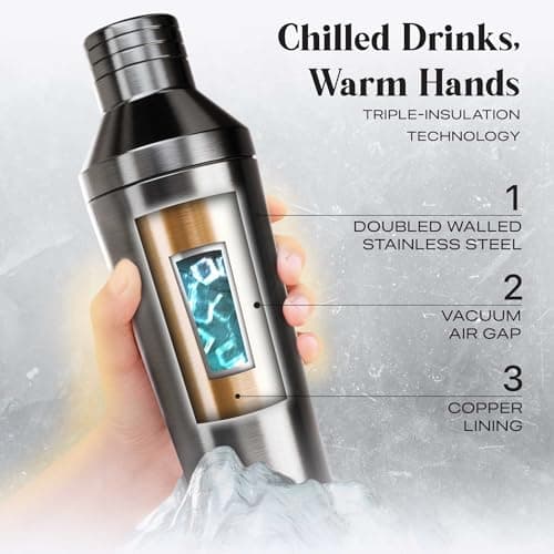 BARE BARREL 27oz Martini Shaker | Built-in Drink Measure System & Strainer, TravelBag, Recipes | Home Bar Bartending Gift Set Insulated Cocktail Shaker | Vacuum Double Wall Stainless Steel (Slate Gray) B0GJG62Q5S