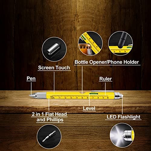 Birthday Gifts for Mens, 9-1 Multi Tool Pen, Mens Gift for Him Dad Husband, Anniversary Christmas Gift for Him, Cool Gadgets KEZKALS Gifts for Men 9 in 1 Multitool Pen Stocking Stuffers for Men Adults B09QM6GZ4R