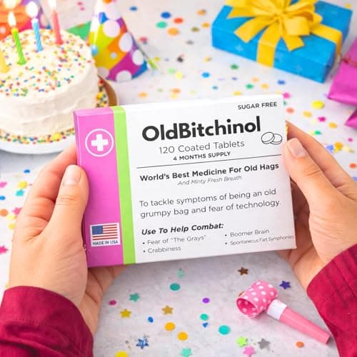 Funny 30th 40th 50th 60th 70th Birthday Gag Gifts fo Her Old Hag Menopause Jokes Novelty Mother's Day Present Funny Birthday Gag Gift for Women -120 Sugar-Free Mints Made in USA B0FYYPZS9K