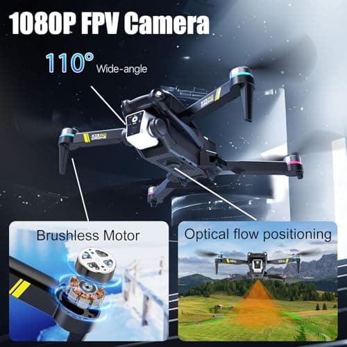 Brushless Drone With Camera For kids And Beginner, Toy Drones With Screen On Controller, No Phone Needed, Entry-level Drone For Kid 8-12 With Auto Hover, Easy to Fly, One Click Take Off/Land, No FAA, Under 249g, 2 Batteries, SD Card