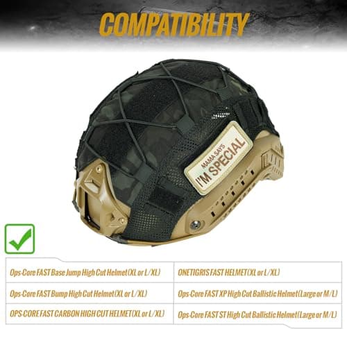OneTigris Helmet Cover, Tactical Cloth Cover for Fast Helmet in Size L or M/L, XL or L/XL, Bump Helmet in Size XL or L/XL - ZKB12 No Helmet