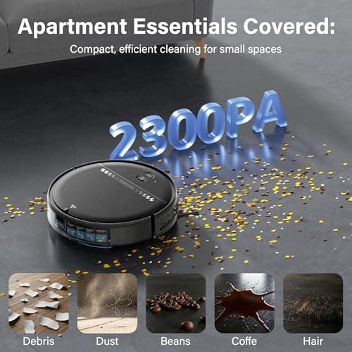 Robot Vacuum and Mop Combo, 2-in-1 Robot Vacuum Cleaner, Perfect for Pet Hair, Hard Floor and Carpet, Anti-Bump, Anti-Fall, App, Voice and Remote Control