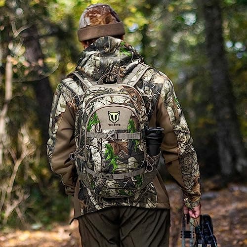 TIDEWE Hunting Backpack with Waterproof Rain Cover, 25L Hunting Pack, Durable Hunting Day Pack for Bow Rifle Gun