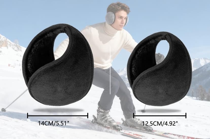 Kimono Outlet Ear Muffs For Cold Weather, Unisex Fleece Foldable Earmuffs Outdoor Windproof Knit Ear Warmers Behind-the-Head