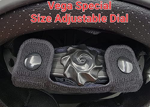VEGA Warrior Motorcycle Half Helmet with Sunshield/Adjustable Size Dial DOT Half Face Skull Cap for Bike Cruiser Chopper Moped Scooter ATV