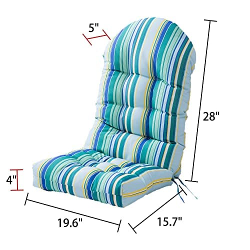 Enipate Weather Resistant Adirondack Chair Cushions High Back Indoor Outdoor Patio Tufted Thicken Lounge Cushion Seat Pads
