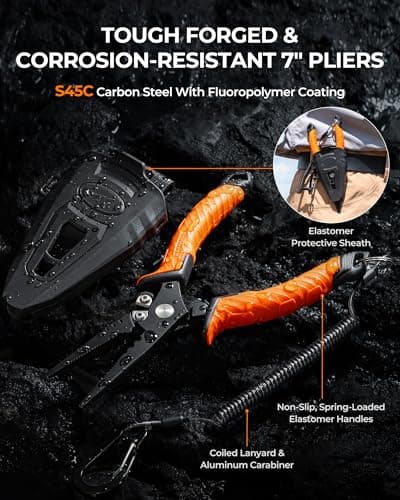 Corrosion Resistant Fishing Pliers, Fillet Knife, Scissors, 55 lb Floating Fish Lip Gripper, Multi-Function Fishing Tools KastKing SteelStream Fishing Tool Set, Fishing Gear B0F2FQ6CD9