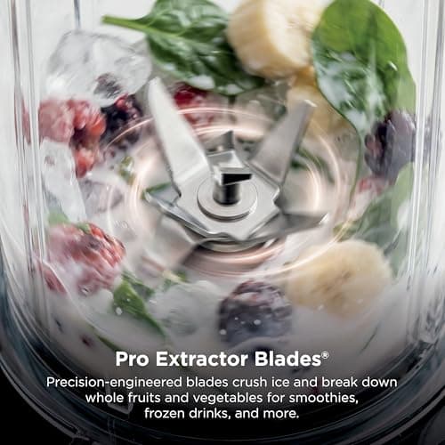 700-watt base blends smoothies, shakes & frozen drinks. (2) 16-oz to-go cups w/ spout lids. Dishwasher safe. Ninja Fit Compact Personal Blender, 700W, (2) 16oz Cups, QB3001SS B01FHOWYA2