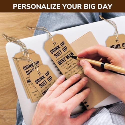 10 tags total, will you be my groomsman ask, best man proposal, wedding party gift, pairs with a gift box STOFINITY Groomsmen Proposal Tags, 8 Groomsman and 2 Best Man Cards B0DJX3NVT5