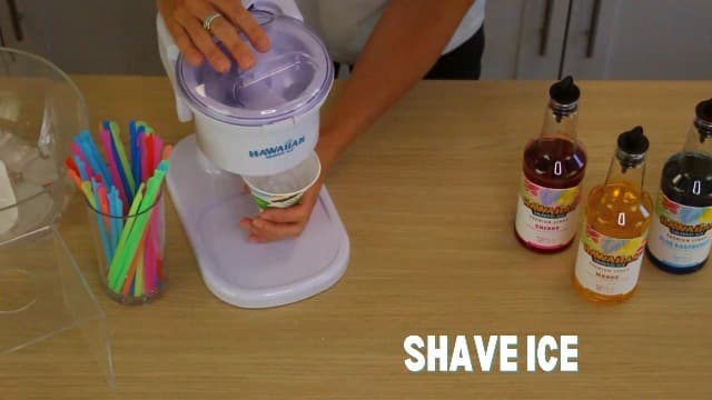Hawaiian Shaved Ice S700 Kid-Friendly Snow Cone Machine Kit with 3-16oz. Syrup Flavors: Cherry, Grape, and Blue Raspberry, Plus 25 Snow Cone Cups, 25 Spoon Straws, and 3 Black Bottle Pourers