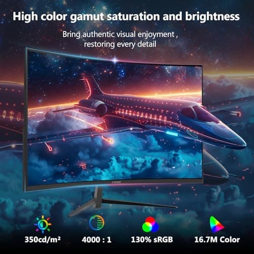 Z-Edge 27 inch Curved Gaming Monitor, FHD 1080P 240Hz 280Hz Curved 1500R Computer Monitor, Fast MPRT 1ms, FreeSync, Low Blue Light, 350nits, 16.7M Colors, 4000:1 Contrast, UG27P 2X DP and 2X HDMI