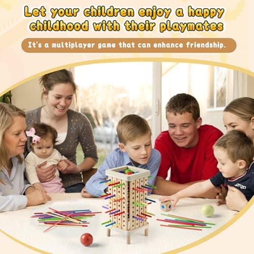 Montessori Game Wooden Board Game, Multiplayer for Kids 4-8, Math Educational, Fine Motor Skill Toy for Girls Boys, Classic Fun Games for Age 3 4 5 6 7 8 Girls Boys Gifts