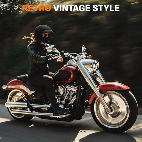 XFMT DOT Unisex-Adult Motorcycle Open Face 3/4 Helmet Retro Style Cruiser Chopper Scooter