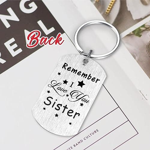 Resdink Sister Gifts for Girl Women - I Love My Sister Mothers Day Birthday Graduation Keychain, Proud of Best Sisters Present