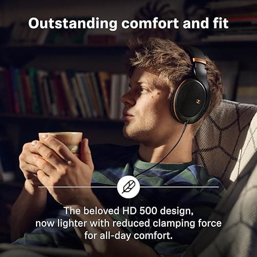 Sennheiser HD 505 - Wired Headphones Over Ear with Transparent Sound and Controlled Bass, Enhanced Comfort Studio Headphones for Music, Work, Gaming, Audiophiles, Students, Traveling, Copper Edition