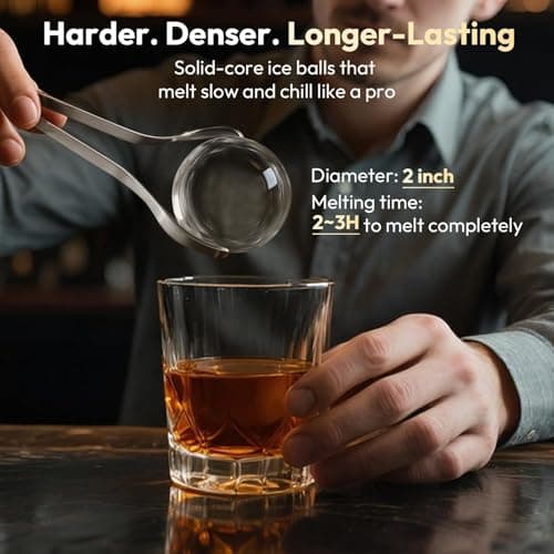 2'' Clear Ice Ball Maker – 4 Ice Spheres in 35min, 144 pcs/Day, Auto&Manual Fill, Fast Round Ice Machine with LCD Touch Panel, Self-Cleaning, Home & Bar Maker for Whiskey Bourborn Gift