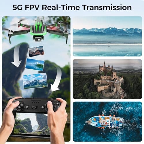 S8 GPS Drones with EIS 4K Camera for Adults kids, 5" Screen on Controller,60 Min Flight Time,Auto Return,Long Range Transmission,Brushless Motor,QuickShots,Foldable and Lightweight Quadcopter with Follow Me,Christmas Toy Birthday Gifts,Under 249g