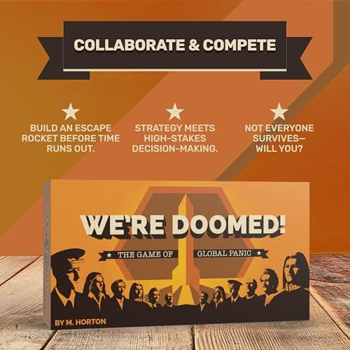We're Doomed! - Apocalypse Survival Board Game - Cooperative Strategy for 4-10 Players - 15-Minute Race to Escape - Ideal for Competitive Game Nights & Group Gatherings