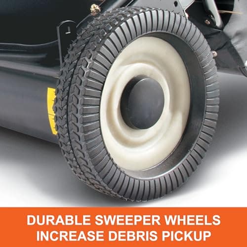 Agri-Fab 45-0320 42" Tow-Behind Lawn Sweeper, 12 cu. ft Hopper Bag Capacity; Leaf & Grass Catcher, with Adjustable Brush Height and Easy to Use Dumping Rope