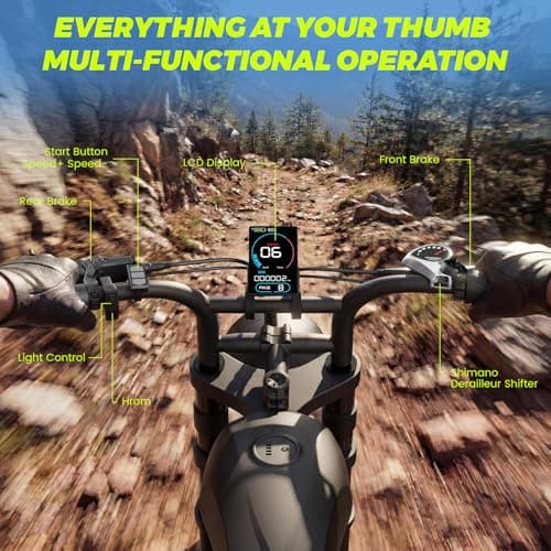 Electric Bike for Adults, 1000W/1500W/3000W Dirt Bike, 30/34/37MPH, 48V 15 Ah/18.9Ah/25Ah e Bike, 40/47/100 Miles Electric Motorcycle, 20" Fat Tire Off-Road Bike, All Terrain Electric Bike