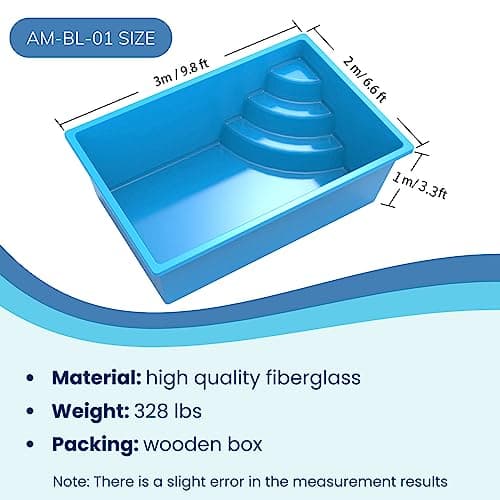 Versatile Fiberglass Pools In Ground Pools - Excellence Prefab Pools with 10 Styles and Customization Options (9.84'×6.56'×3.28')