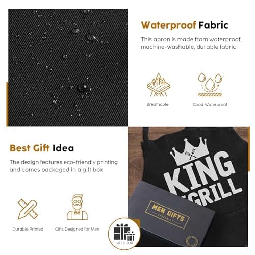 JDNFYGX Gifts for Men Dad Husband Boyfriend Brother, Funny Gifts for Him - Fathers Day, Birthday, Valentines Day, Grilling Gifts for Men, Cooking BBQ Grilling Aprons Gifts for Dad Him, Chef Gifts