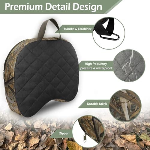 URMONA Portable Hunting Seat Cushion, 11.4 x 15.7 x 2.8in Thickening Lightweight Outdoor Cushion, Waterproof Sponge Dirty Proof Pad for Hunting, Camping, Stadium, Outdoor Sports, Fishing