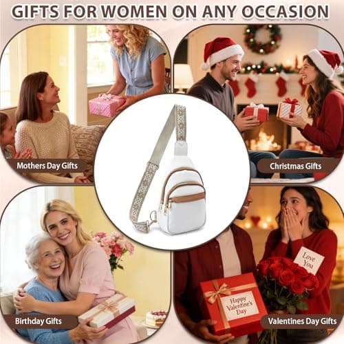 Christmas Gifts for Mom Wife Crossbody Bags Gifts for Women Birthday Gifts for Her Small Crossbody Sling Bag Fanny Pack Chest Travel Anti Theft Purse Unique Secret Santa Mothers Day Gift Ideas