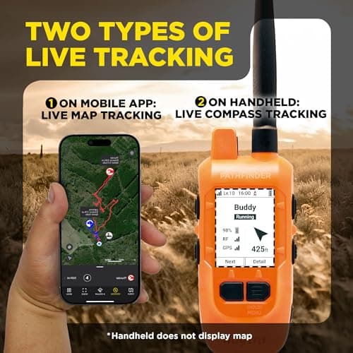 Dogtra PATHFINDER2 MINI Compass Live GPS Dog Tracking & Training System - 4-Mile Range E-Collar Handheld with No Subscription, Offline Maps, GPS Fence, Expandable up to 21 Dogs, for Dogs 15+ lbs