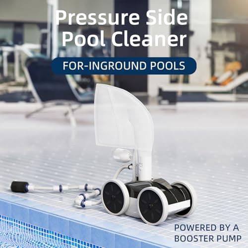 MAKHOON Upgrade Pool Pressure Side Sweeper – Professional Pool Cleaner for Efficient Swimming Pool Cleaning, Stable 4-Wheel Structure Design