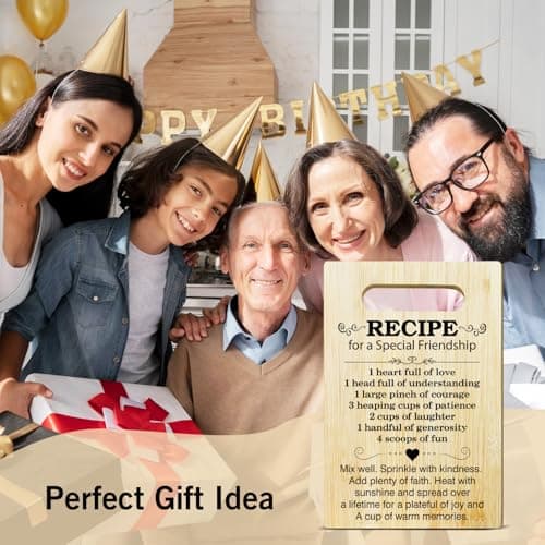 Friend Gifts Kitchen Cutting Board - Recipe For A Special Friendship, Gifts For Thanksgiving Chopping Board, Birthday Gifts For Friends Bestie, Bamboo Cutting Boards For Kitchen Cooking Restaurant