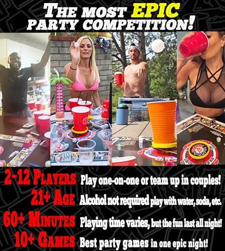 DRINK-A-PALOOZA: The Monopoly of Drinking Game | The Party Board Game that Combines Beer Pong, Flip Cup, Kings Cup, Drinking Card Games & More Fun Challenges