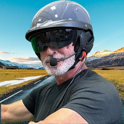 The Helmet Shop Half Helmet Headset Compatible with 5-Pin Honda Goldwing, Yamaha, and Kawasaki Audio Systems | Fits Most Half Helmets | Ear Protection from Wind Noise and Cold Weather
