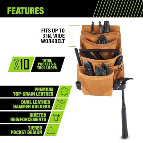 AWP Tool Pouch, Electrician Tool Pouch, Premium, Professional Multi-Pocket Organizer