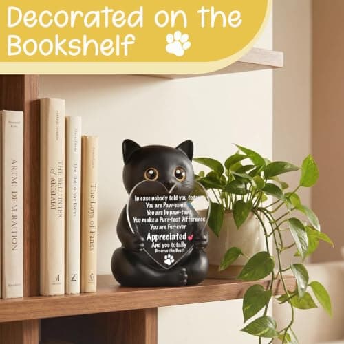 Uplifting Present for Women, Motivational Decor for Office, Affirmation Kitty Figurine, Cat Lover Gifts for Women Appreciation Gift for Cat Lovers, Encouraging Gift for Cat Lovers, XXS22 B0G12RSTWW