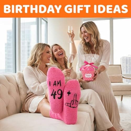 HAPPYPOP 50th Birthday Gifts Ideas - 50 Year Old Gift Socks for Women Men Friends, Turning 50 Gifts
