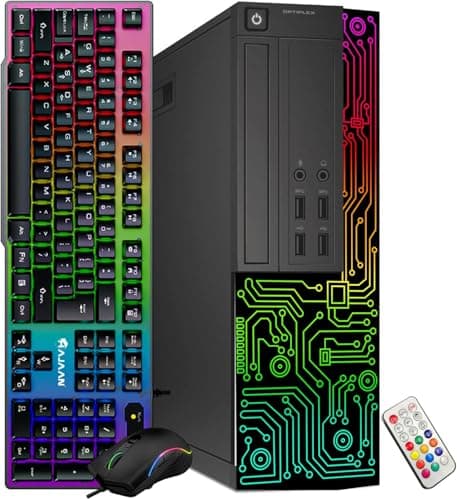Dell Gaming OptiPlex Desktop RGB Computer PC, Intel Core i7, GeForce GT 1030 2GB GDDR5, 16GB RAM, 512GB SSD, 24 Inch HDMI Monitor, Keyboard Mouse and Headset, WiFi, W11 Pro (Renewed)