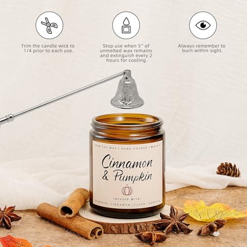 Auelife Fall Candle Set | 4 Pack Scented Candles for Home - Candle Gifts for Women Men, Soy Candles Home Scented | Autumn Fragrance of - Apple Pie/Cinnamon/Harvest/Wreath B0CC98RMFT